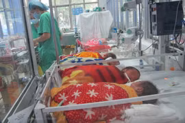 Chăm sóc cho trẻ sơ sinh tại Bệnh viện Phụ sản Trung ương. (Ảnh: T.G/Vietnam+)