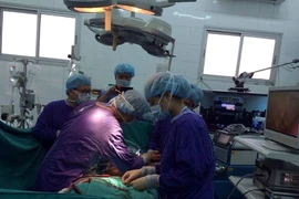 Ca mổ trình diễn phẫu thuật tim ít xâm lấn. (Ảnh: X.V/Vietnam+)