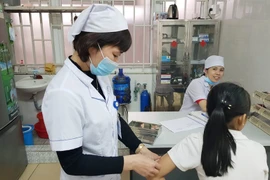 Tiêm phòng bệnh dại cho bệnh nhân bị chó cắn tại Trung tâm kiểm soát bệnh tật Thái Nguyên. (Ảnh: Hoàng Nguyên/TTXVN)