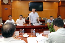 Bí thư Trung ương Đảng Nguyễn Hòa Bình phát biểu tại làm việc. (Ảnh: Trần Việt/TTXVN)