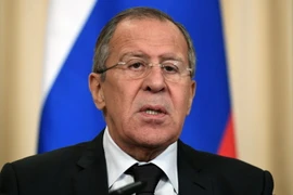 Ngoại trưởng Nga Sergei Lavrov phát biểu tại cuộc họp báo ở Moskva. (Ảnh: AFP/TTXVN)