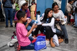 Người di cư Venezuela tại Tumbes, Peru ngày 25/8. (Ảnh: AFP/TTXVN)