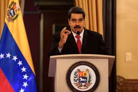 Tổng thống Venezuela Nicolas Maduro phát biểu tại Caracas sau vụ tấn công ngày 4/8. (Ảnh: THX/TTXVN)