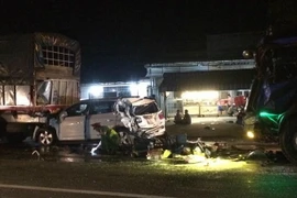 Hiện trường vụ tai nạn. (Ảnh: TTXVN phát)