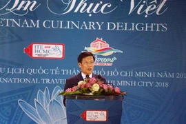 Bộ trưởng Bộ Văn hóa, Thể thao và Du lịch Nguyễn Ngọc Thiện phát biểu. (Ảnh: Xuân Khu/TTXVN)