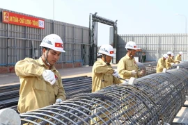 Công trình xây dựng nhà Quốc hội Lào. (Ảnh: Thống Nhất/TTXVN)