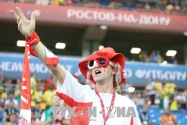 Cổ động viên đội tuyển Thụy Sĩ trước trận đấu với Brazil tại bảng E, Vòng chung kết World Cup 2018 diễn ra ở Rostov-on-Don, Nga, ngày 17/6 vừa qua. (Ảnh: THX/TTXVN)