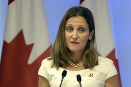 Ngoại trưởng Canada Christia Freeland. (Ảnh: AFP/TTXVN)