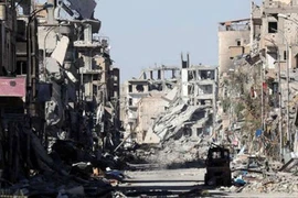 Cảnh đổ nát tại Raqqa của Syria. (Ảnh: IRNA/TTXVN)