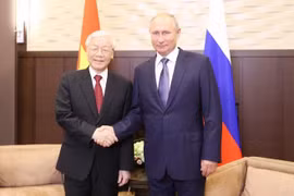 Tổng Bí thư Nguyễn Phú Trọng hội đàm với Tổng thống Liên bang Nga Vladimir Putin. (Ảnh: Trí Dũng/TTXVN)