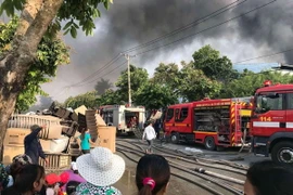 Hiện trường vụ cháy. (Ảnh: TTXVN phát)