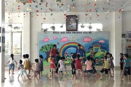 Một giờ học tại một trường mầm non. (Ảnh: Ninh Đức Phương/TTXVN)