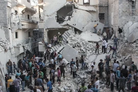 Cảnh đổ nát tại thành phố Aleppo. (Nguồn: AFP/TTXVN)