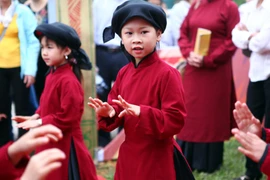 Hát Xoan chính thức trở thành Di sản văn hóa phi vật thể đại diện của nhân loại. (Ảnh: TTXVN)