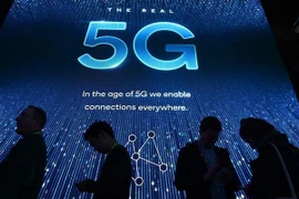 Gian hàng của Công ty bán dẫn toàn cầu Mỹ Qualcomm tại triển lãm 5G ở trung tâm hội nghị Las Vegas, Nevada. (Nguồn: AFP/TTXVN)