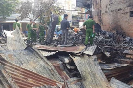 Hiện trường một vụ cháy tại Lâm Đồng. (Ảnh: Đặng Tuấn/TTXVN)