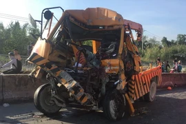 Hiện trường vụ tai nạn. (Ảnh: TTXVN phát)