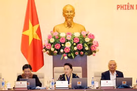 Chủ tịch Quốc hội Nguyễn Thị Kim Ngân điều hành Phiên họp. (Ảnh: Trọng Đức/TTXVN)
