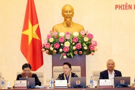 Chủ tịch Quốc hội Nguyễn Thị Kim Ngân điều hành Phiên họp. (Ảnh: Trọng Đức/TTXVN)
