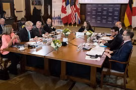 Toàn cảnh cuộc họp của các Ngoại trưởng G7 tại Toronto, Canada ngày 22/4. (Nguồn: AFP/TTXVN)
