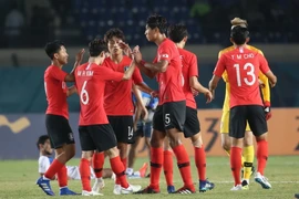 Các cầu thủ Olympic Hàn Quốc. (Ảnh: Yonhap/TTXVN)