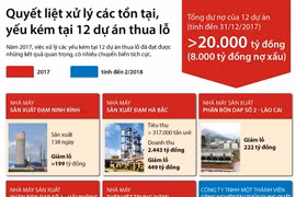 Xử lý các tồn tại, yếu kém tại 12 dự án thua lỗ.