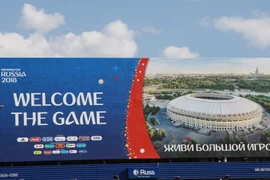 Băngrôn chào mừng World Cup ở Nga. (Ảnh: Dương Trí/TTXVN)
