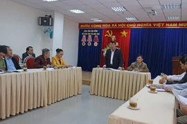 Quang cảnh buổi công bố kết quả chấm thẩm định điểm thi Trung học phổ thông Quốc gia tại Sở Giáo dục và Đào tạo Lâm Đồng chiều 22/7. (Ảnh: Nguyễn Dũng/TTXVN)