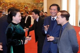 Chủ tịch tịch Quốc hội Nguyễn Thị Kim Ngân và các đại biểu. (Ảnh: Trọng Đức/TTXVN)