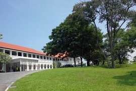 Quang cảnh bên ngoài khách sạn Capella, nơi diễn ra hội nghị thượng đỉnh Mỹ-Triều, Singapore. (Nguồn: THX/TTXVN)