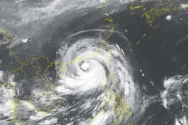 Ảnh mây vệ tinh cơn bão số 6. (Ảnh: TTXVN)