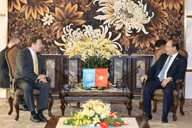 Thủ tướng Nguyễn Xuân Phúc tiếp Giám đốc điều hành Chương trình Phát triển của Liên hợp quốc (UNDP) Achim Steiner. (Ảnh: Thống Nhất/TTXVN)