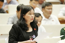 Đại biểu Quốc hội tỉnh Điện Biên Trần Thị Dung phát biểu. (Ảnh: Văn Điệp/TTXVN)