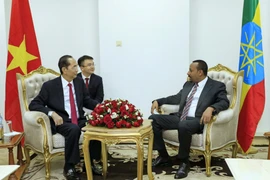 Chủ tịch nước Trần Đại Quang hội kiến Thủ tướng Abiy Ahmed Ali. (Ảnh: Nhan Sáng/TTXVN)