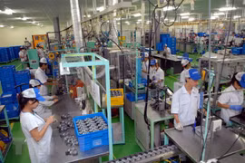 Một dây chuyền sản xuất linh kiện ôtô, xe máy. (Nguồn: TTXVN)