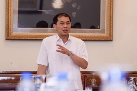 Thứ trưởng Thường trực Bộ Ngoại giao Bùi Thanh Sơn phát biểu tại cuộc họp. (Nguồn: TTXVN)