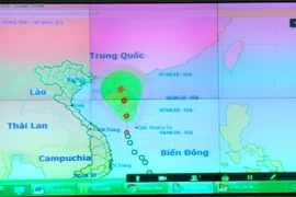 Sơ đồ đường đi của áp thấp nhiệt đới. (Ảnh: Vũ Sinh/TTXVN)