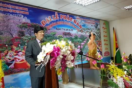 Đại sứ Việt Nam tại Mozambique Lê Huy Hoàng phát biểu. (Ảnh: Lê Đình Lượng/TTXVN)