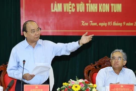 Thủ tướng Nguyễn Xuân Phúc phát biểu kết luận tại buổi làm việc. (Ảnh: Thống Nhất/TTXVN)