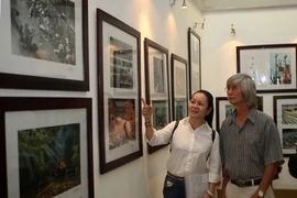 Khách tham quan triển lãm trong ngày khai mạc. (Ảnh: Thanh Tùng/TTXVN)