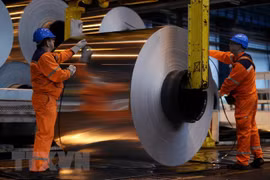 Nhà máy sản xuất nhôm cuộn ở Biesheim, Pháp. (Nguồn: AFP/TTXVN)