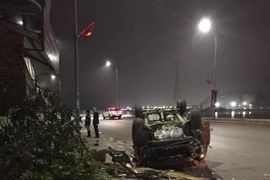 Hiện trường vụ tai nạn. (Ảnh: Trung Nguyên/TTXVN)