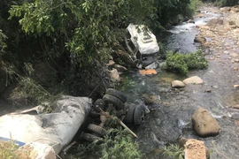 Hiện trường vụ tai nạn. (Nguồn: TTXVN)