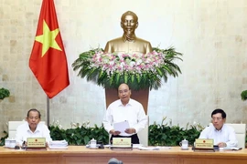 Thủ tướng Nguyễn Xuân Phúc phát biểu tại phiên họp. (Ảnh: Thống Nhất/TTXVN)