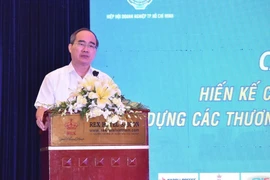 Ông Nguyễn Thiện Nhân, Ủy viên Bộ Chính trị, Bí thư Thành ủy Thành phố Hồ Chí Minh phát biểu tại chương trình. (Ảnh: Xuân Anh/TTXVN)