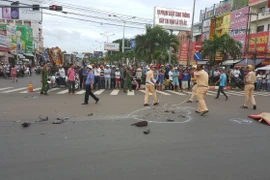 Hiện trường vụ tai nạn. (Ảnh: Đậu Tất Thành/TTXVN)