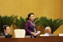 Chủ tịch Quốc hội Nguyễn Thị Kim Ngân phát biểu. (Ảnh: Phương Hoa/TTXVN)