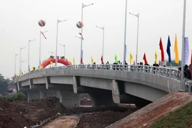 Lễ khánh thành cầu Hàn. (Ảnh: Trần Hoàng Ngọc/TTXVN)