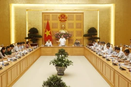 Phó Thủ tướng Vương Đình Huệ chủ trì cuộc họp Ban chỉ đạo phòng, chống rửa tiền. (Ảnh: Lâm Khánh/TTXVN)