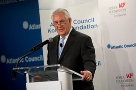 Ngoại trưởng Mỹ Rex Tillerson phát biểu tại Washington DC. (Nguồn: THX/TTXVN)